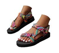 Women's Sandals Women's Comfortable Sandals, Women's Summer Thick Sole Adjustable Ankle Strap Non-Slip Breathable Flexible Resistant Stable Platform for City Walks, A, 8 UK