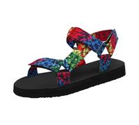 Women's Sandals Women's Comfortable Sandals, Women's Summer Thick Sole Adjustable Ankle Strap Non-Slip Breathable Flexible Resistant Stable Platform for City Walks, H, 6 UK