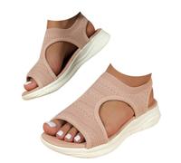 Women's Sandals Women's Comfortable Sandals, Women's Summer Wedge Thick Ankle Strap Adjustable for Holiday Daily Use Stylish Style Retro Minimalist Breathable Cushioning Versatile, red, 5 UK