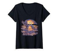 Womens Sandhill Crane - Majestic Bird Lover Design V-Neck T-Shirt