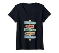 Women's Sanibel Island, Captiva, Ft Myers, Estero, V-Neck T-Shirt
