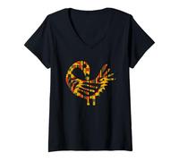 Womens Sankofa Bird Simple Pattern Afrocentric Adinkra Symbol V-Neck T-Shirt