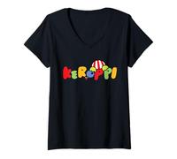 Womens Sanrio Keroppi Frog Logo V-Neck T-Shirt