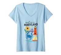 Womens Santa Cruz California Coastal Vibes V-Neck T-Shirt