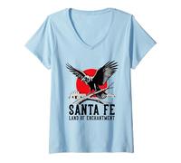 Women's Santa Fe New Mexico Sunset V-Neck T-Shirt