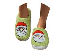 Women's Santa Slippers Plush Warm Christmas Indoor House Shoes | Classic Santa styling with a soft plush finish creates cosy indoor footwear for Christmas, bedrooms and winter home