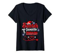 Women's Santas Favorite Surgical First Assistant Christmas V-Neck T-Shirt