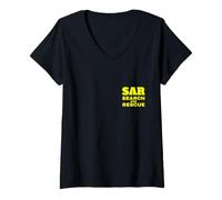 Women's SAR Search and Rescue Volunteer Support Graphic V-Neck T-Shirt