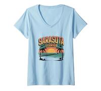 Women's Sarasota Florida Old Florida Vibes V-Neck T-Shirt