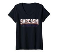 Womens Sarcasm Its How I Hug Funny Sarcastic Humor Design Gifts V-Neck T-Shirt