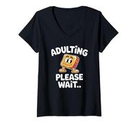 Women's Sarcastic Adulting Please Wait Introvert Loading Screen V-Neck T-Shirt