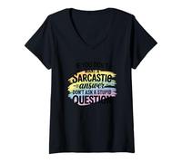 Women's Sarcastic Answer Dont Ask A Stupid Question Humor V-Neck T-Shirt