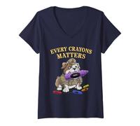 Women's Sarcastic Every Crayons Matters All Troop Family My Military V-Neck T-Shirt