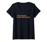 Womens Sarcastic French Bulldog Design for Antisocial Dog People V-Neck T-Shirt