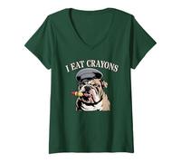 Womens Sarcastic I Eat Crayons Dog Eater Our Troop Military Brother V-Neck T-Shirt