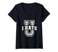 Womens Sarcastic I Hate University Sarcasm Senior School Graduate V-Neck T-Shirt