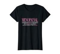 Womens Sarcastic Menopausal Warning Quote I Black Pink Minimalistic T-Shirt