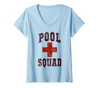 Womens Sarcastic Pool Squad Nurse EMT EMS Camp Lifeguards Swim Trip V-Neck T-Shirt