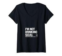 Women's Sarcastic Saying Not Drinking Soju Disinfecting Wounds V-Neck T-Shirt