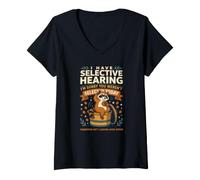 Women's Sarcastic Selective Hearing Introvert Humor for Women V-Neck T-Shirt