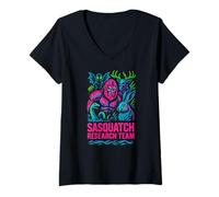 Womens Sasquatch Research Team Vintage Mens Bigfoot Cryptozoology V-Neck T-Shirt