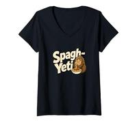 Women's Sasquatch Spaghetti Spagh-Yeti V-Neck T-Shirt