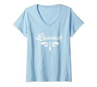Womens Sassenach Dragonfly Outlander English Scottish T-Shirt V-Neck T-Shirt