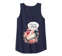 Womens Sassy Chicken I Don't Give A Cluck Funny Glam Farm Animal Tank Top