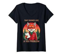 Women's Sassy Fox Professional Boundaries Sarcastic Gift V-Neck T-Shirt