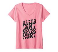 Women's Sassy Little Dirt Never Hurt Mud Run Mudding 4x4 Queen Muddy V-Neck T-Shirt