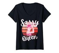 Womens Sassy Queen Bold Women’s Attitude V-Neck T-Shirt