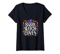 Womens Sassy Witch Coven Halloween Witch V-Neck T-Shirt
