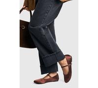 Womens Satin Basic Mary Jane Ballets - Brown - 8, Brown