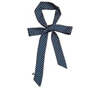 Women's Satin Belt 5 cm x 195 cm Band Imitation Silk Long Scarf Dress Waistband Hat Accessories, Navy Blue Mini Polka Dots, 5cm*195cm