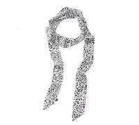 Women's Satin Belt 5 cm x 195 cm Band Imitation Silk Long Scarf Dress Waistband Hat Accessories, White / Black Leopard, 5cm*195cm