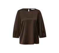 Women's Satin Blouse with 3/4 Sleeves and Delicate Pleats COMMA Marron 38