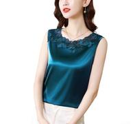 Women's Satin Camisole for top, Glossy Lace Trim, for Slim Fit Vest | For Office Layering, Glossy , Ideal for Women, Soft Polyester Fabric, Sizes M-3XL