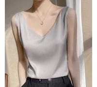 Women's Satin Camisole, V-Neck Sleeveless Vest, Soft Loose Fit | For Daily Wear, Soft & Silky, Ideal for Women, 95% Polyester, Sizes M-3XL