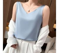Women's Satin Camisole, V-Neck Sleeveless Vest, Soft Loose Fit | For Daily Wear, Soft & Silky, Ideal for Women, 95% Polyester, Sizes M-3XL