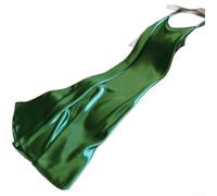 Women's Satin Dress Loose Fitting Solid Color Regular Length Nylon Spandex Blend Comfortable Fashionable Apparel for Four Seasons(4XL Green)