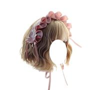 Women's Satin Headband, Fashion Hairpin, Japanese Lolita Headband, Maid Headdress, Girls Vintage Lolita Hair Accessories(Bean Pink)