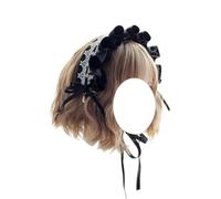 Women's Satin Headband, Fashion Hairpin, Japanese Lolita Headband, Maid Headdress, Girls Vintage Lolita Hair Accessories(Black)