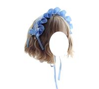 Women's Satin Headband, Fashion Hairpin, Japanese Lolita Headband, Maid Headdress, Girls Vintage Lolita Hair Accessories(Light Blue)