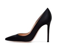 Womens Satin High Heels Pumps Closed Pointed Toe Stiletto 4.7inch Heels Slip-on Classic Office Special Dressy Wedding Pump Shoes,Black,5 UK