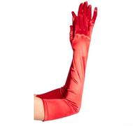 Women's Satin Long Gloves Elegant Stretchy Opera Gloves for Wedding Prom Performance Party Formal Dress Accessories Red Black White 53cm Long Satin Gloves(Red)