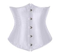 Women's Satin Plain Pure Bustier Top Gothic Corsets Waist Trainer Double Steel Boned Underbust Sweetheart Neck Crop Tube Tops Workout Slimming Body Shaper Ladies Y2k Tank Top Shapewear Outfit