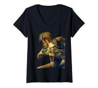 Women's Saturn Devouring his Son, Painting by Francisco Goya V-Neck T-Shirt