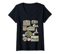 Women's Savannah Historic Squares District Riverboat Trolley V-Neck T-Shirt