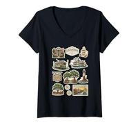 Women's Savannah Historic Squares District Trolley Riverboat V-Neck T-Shirt