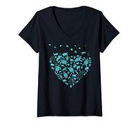 Womens Save A Turtle Heart Save Ocean T Shirt For Men Women V-Neck T-Shirt